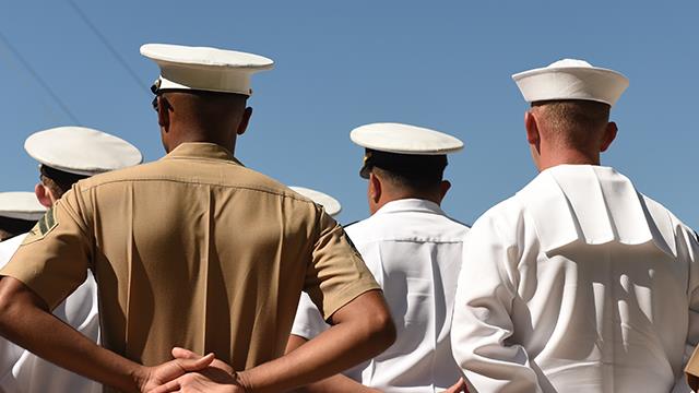 Sailors at attention