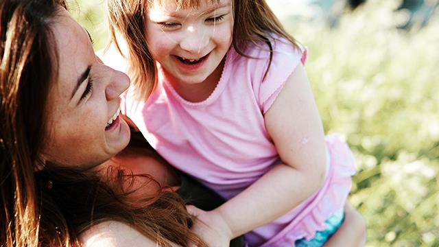 Woman and child photo